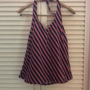 Striped halter top tankini
